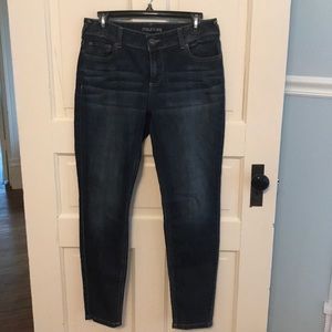 Skinny, dark wash Maurice’s jeans